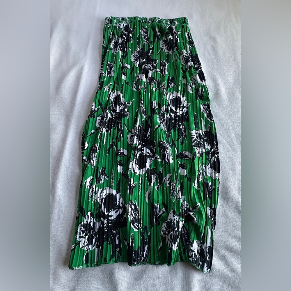 ANNA MORGAN Pleated Floral Midi Skirt | Women’s L